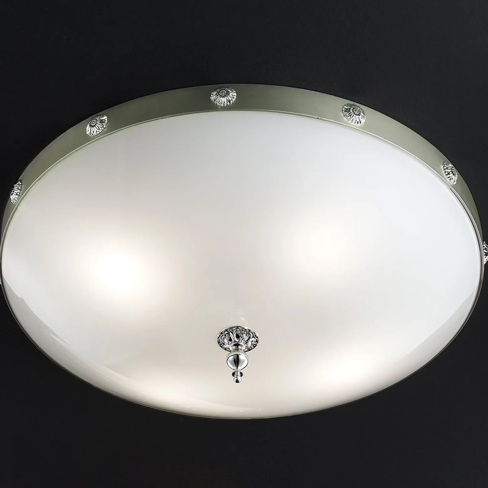 Glas-Deckenleuchte Elegantia in Chrom