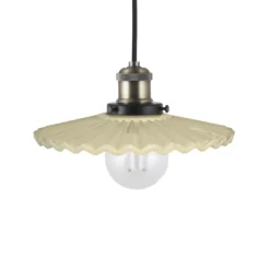 Globen Lighting Hängelampe COBBLER, creme/altmessing Ø 25 cm
