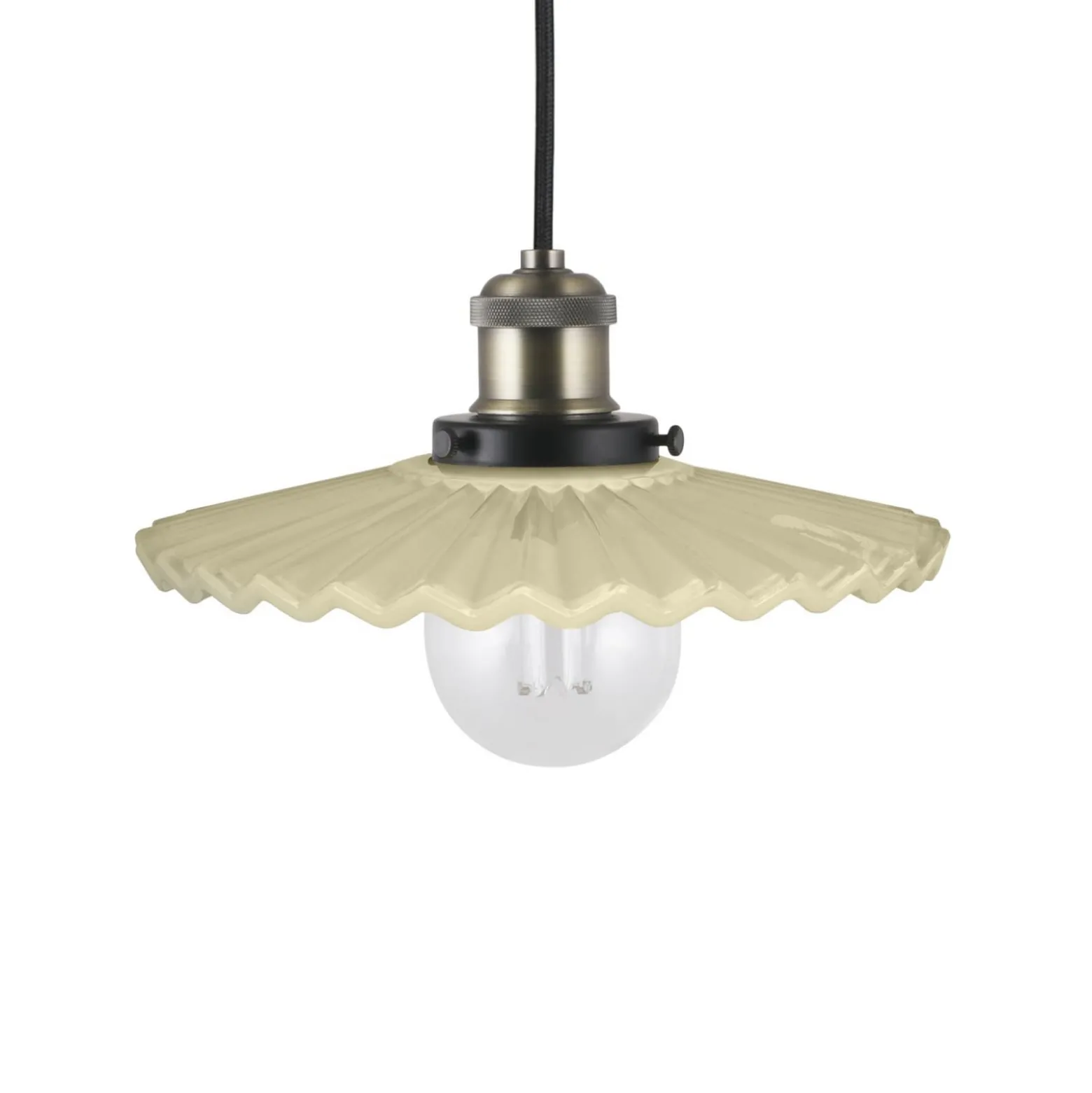 Globen Lighting Hängelampe COBBLER, creme/altmessing Ø 25 cm