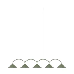 Globen Lighting Hängelampe CURVE 5, grün, 5-flg., 165 cm