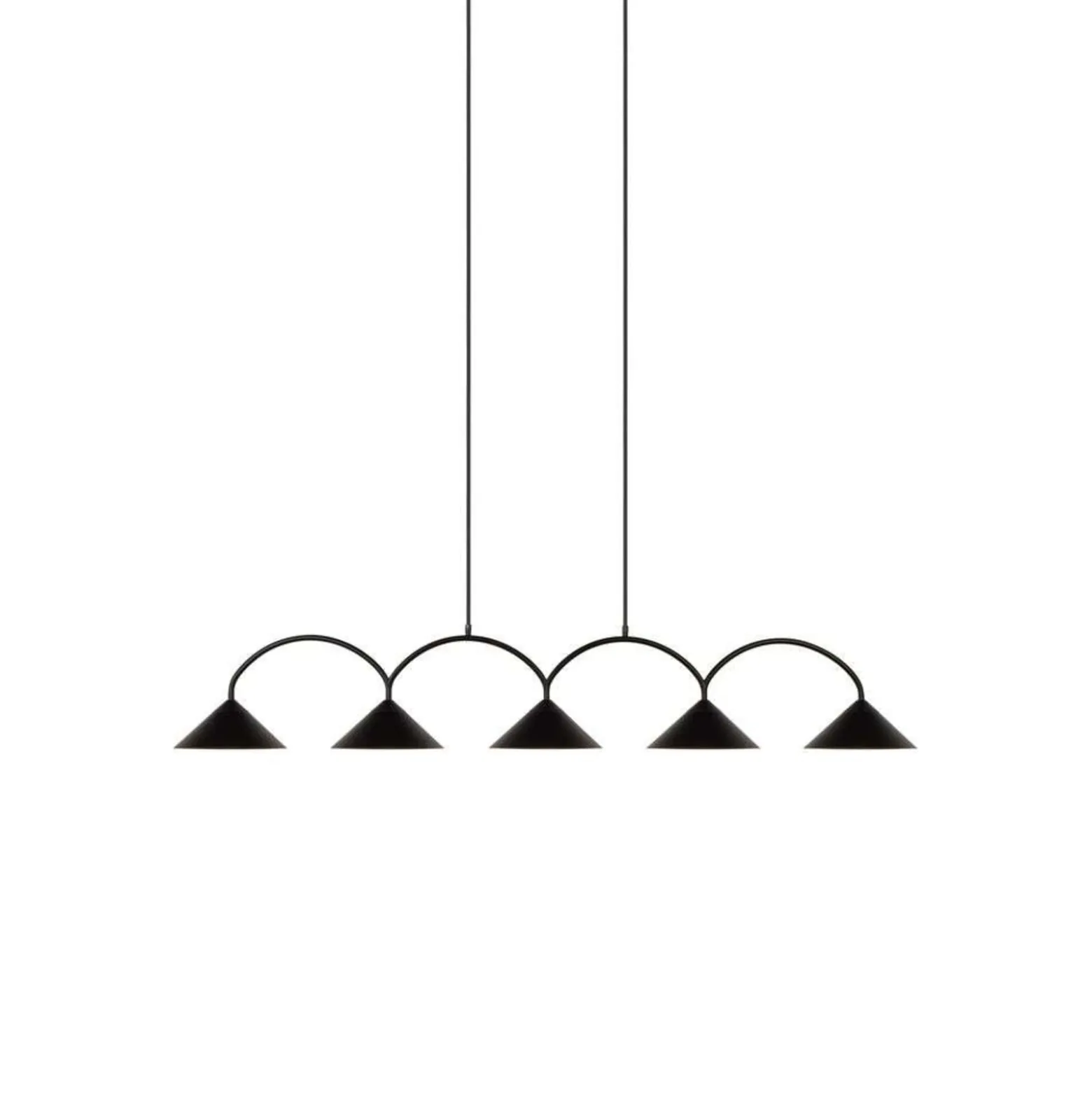 Globen Lighting Hängelampe CURVE 5, schwarz, 5-flg., 165 cm