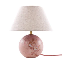 Globen Lighting Tischlampe Castello, pink/beige, Höhe 28 cm