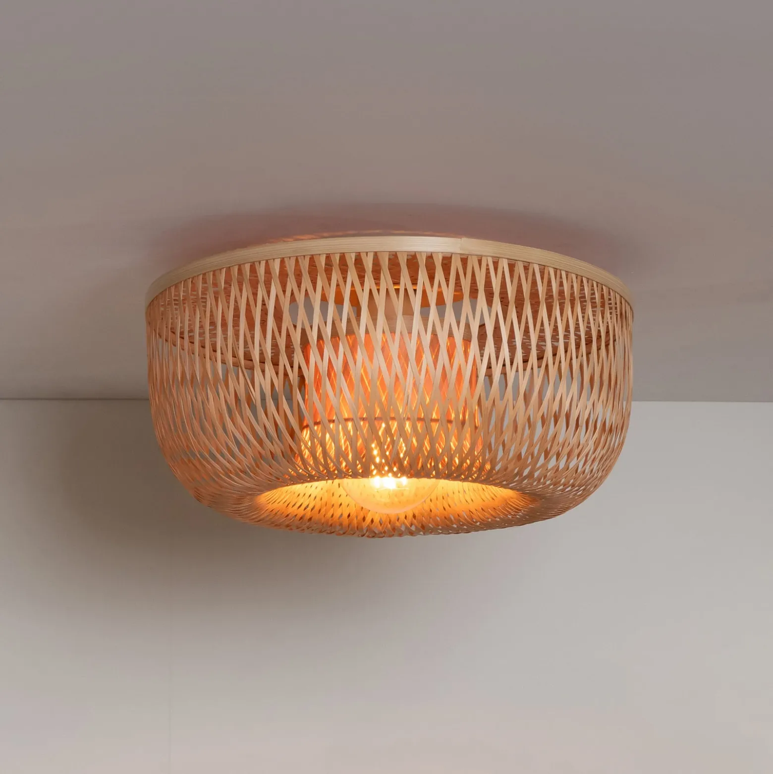 GOOD & MOJO Deckenlampe Barbados, natur, Ø 35 cm, Bambus E27