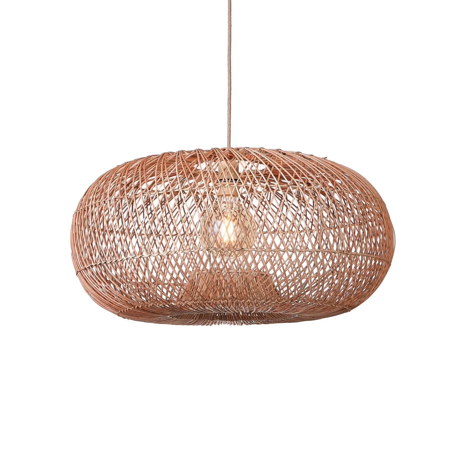 GOOD & MOJO Hängelampe Arizona, natur, Ø 70 cm, Rattan, E27