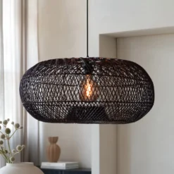GOOD & MOJO Hängelampe Arizona, rot, Ø 70 cm, Rattan, E27