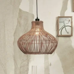 GOOD & MOJO Hängelampe Kalahari, Ø 42 cm, natur, Rattan, E27