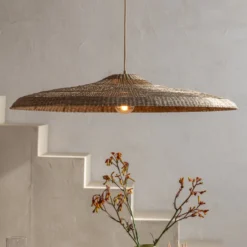 GOOD & MOJO Hängelampe Santorini, Ø75cm, natur, Seegras, E27