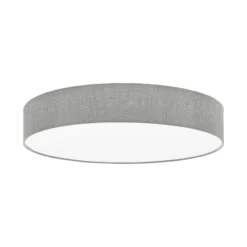 Graue Deckenlampe Pasteri mit Leinenschirm 76 cm