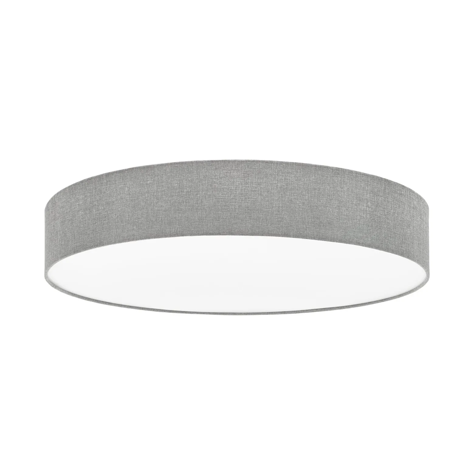 Graue Deckenlampe Pasteri mit Leinenschirm 76 cm