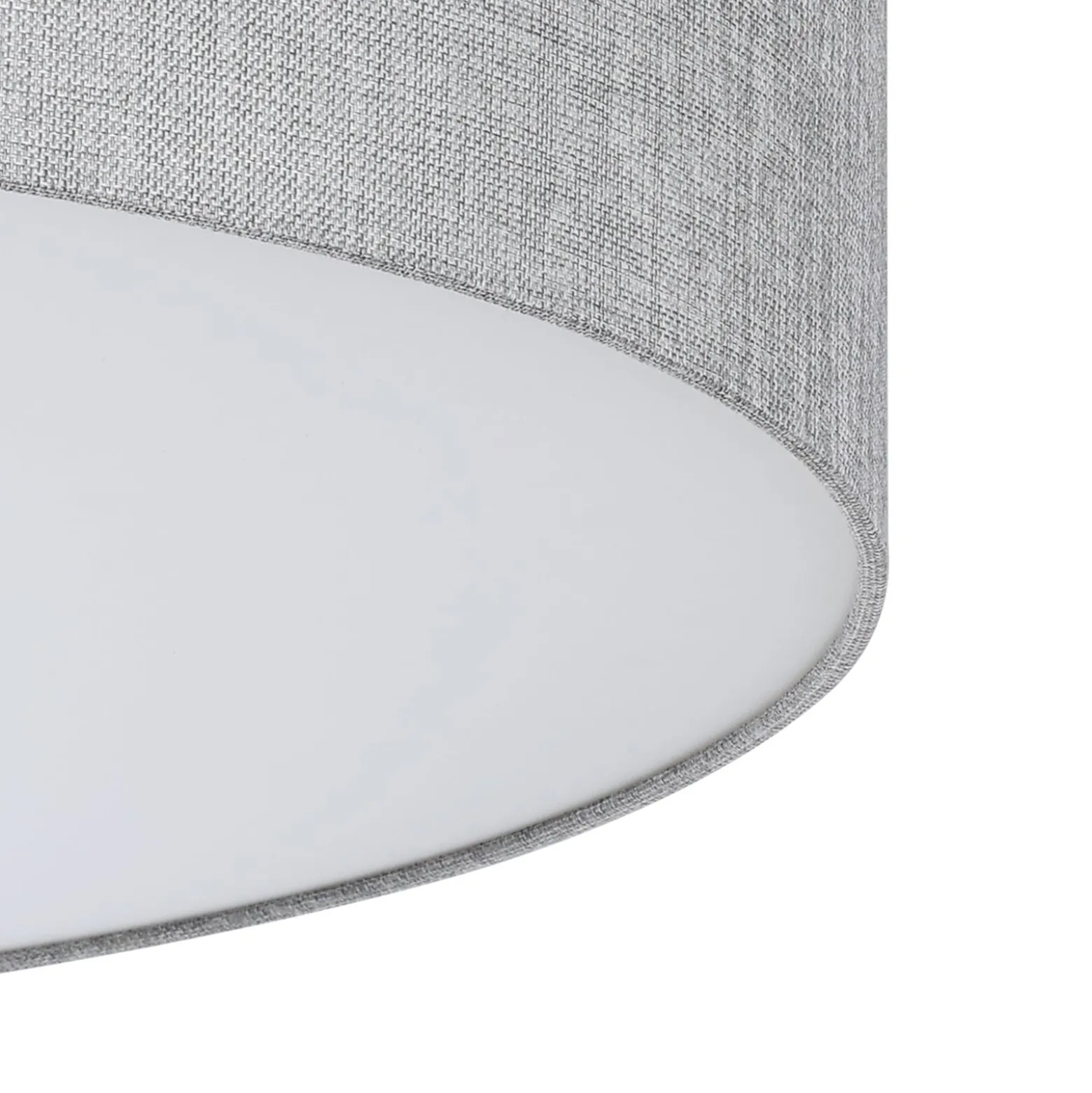 Graue Deckenlampe Pasteri mit Leinenschirm 76 cm