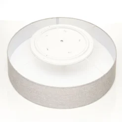 Graue Deckenlampe Pasteri mit Leinenschirm 76 cm