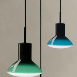 Grupa Pendellampe Onda, blau, Ø 17 cm, Glas, GU10