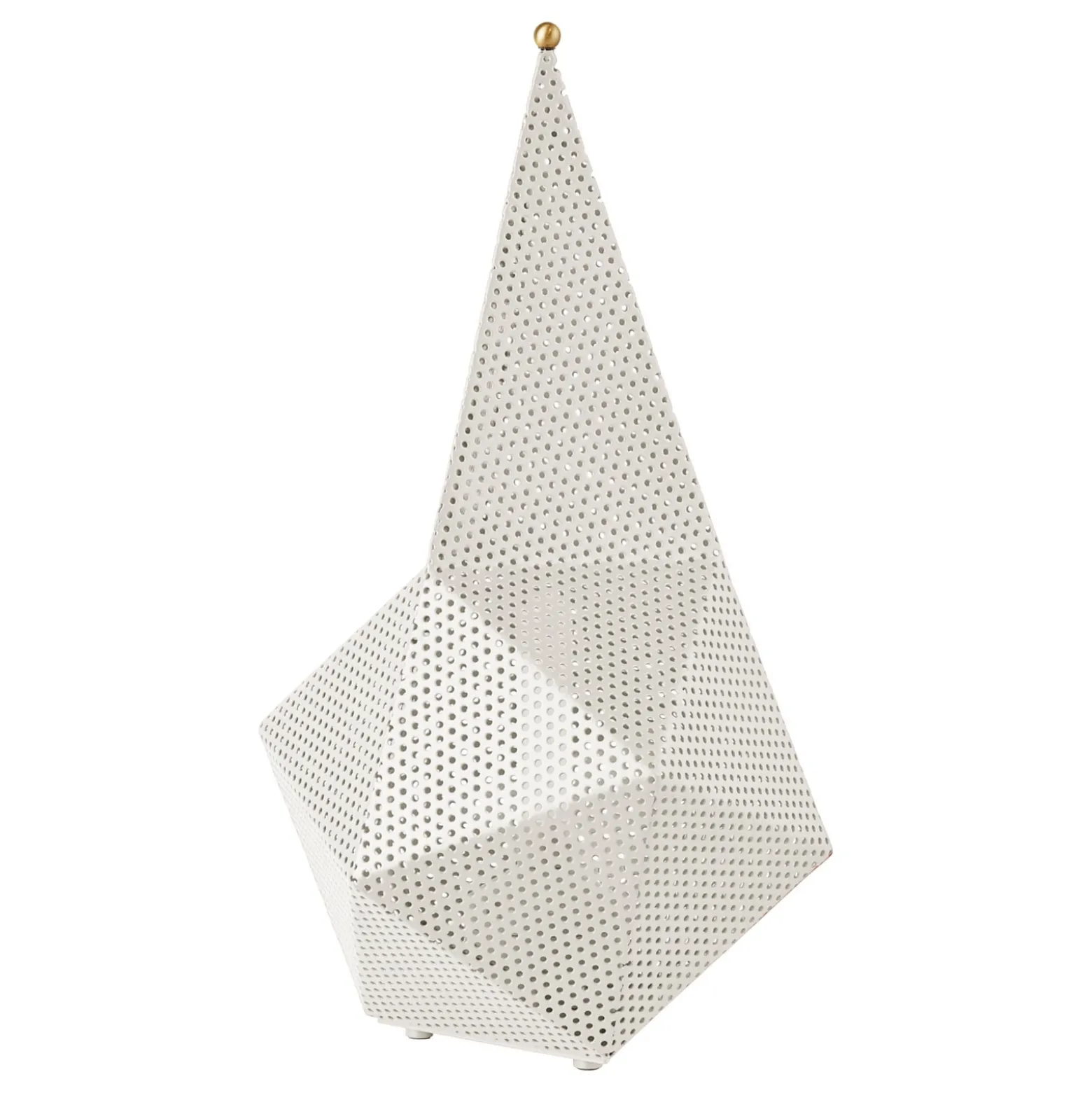 Gubi Akku-Tischleuchte Bagdad, weiß, Höhe 36 cm, Metall