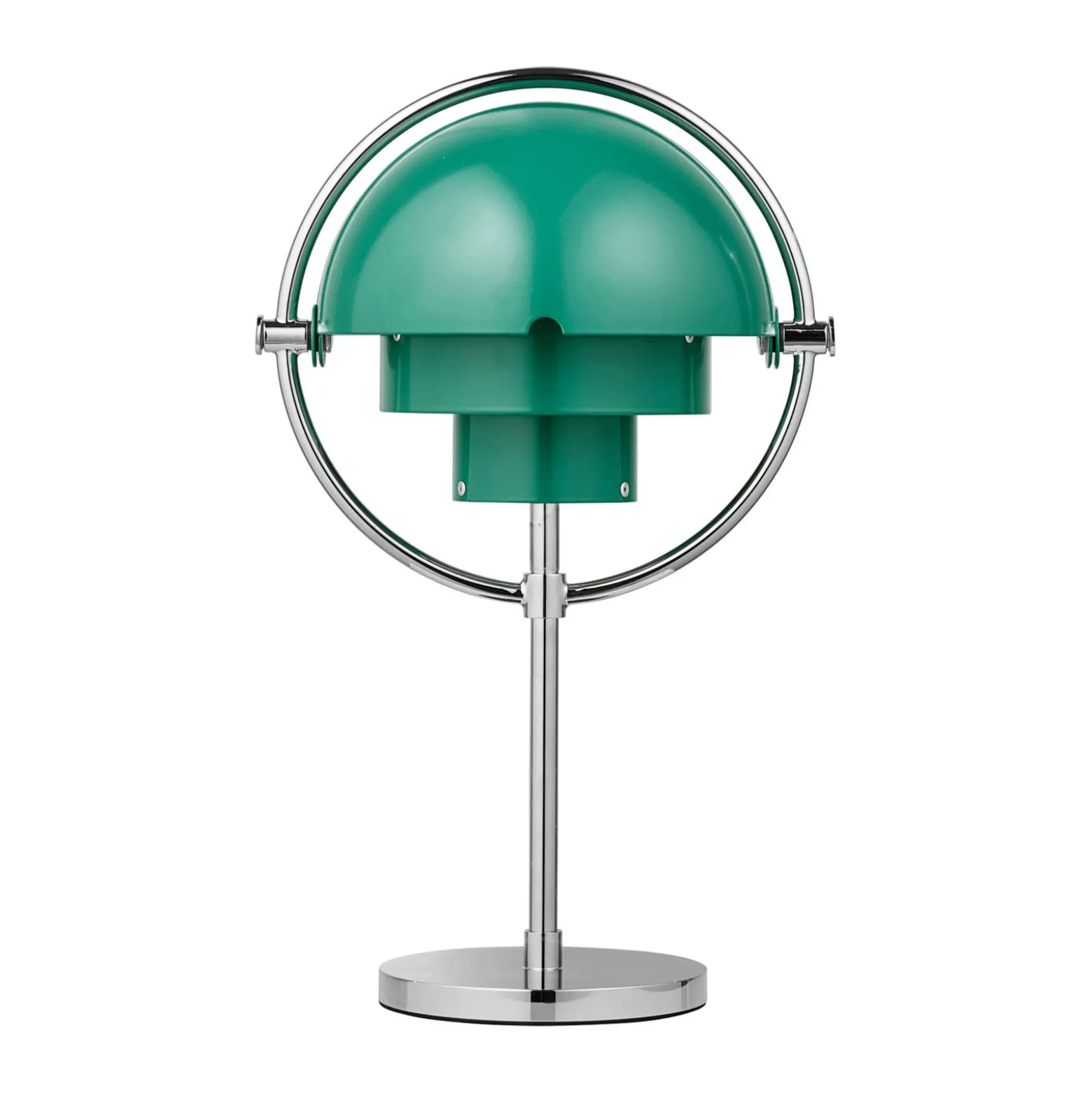 GUBI Akku-Tischleuchte Multi-Lite, chrom/blaugrün, 30 cm