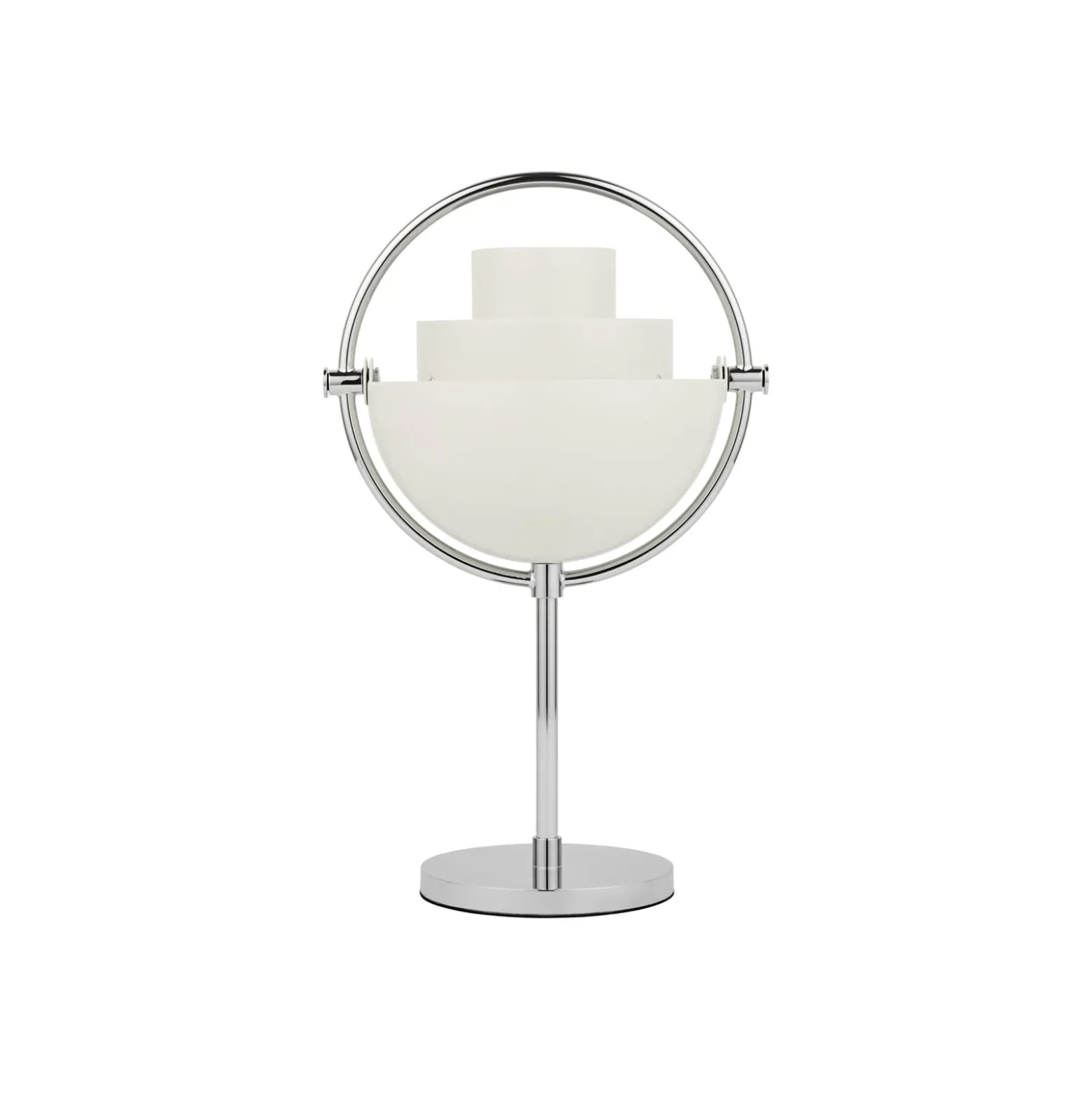 GUBI Akku-Tischleuchte Multi-Lite, chrom/weiß, 30 cm