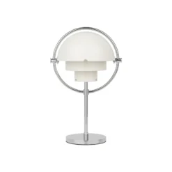 GUBI Akku-Tischleuchte Multi-Lite, chrom/weiß, 30 cm