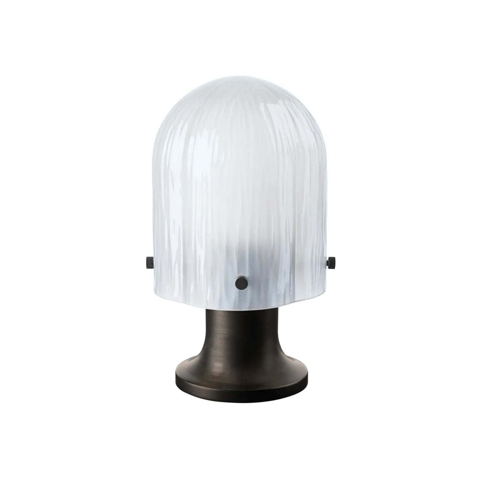 GUBI Akku-Tischleuchte Seine, IP44, Messing antik, Glas matt