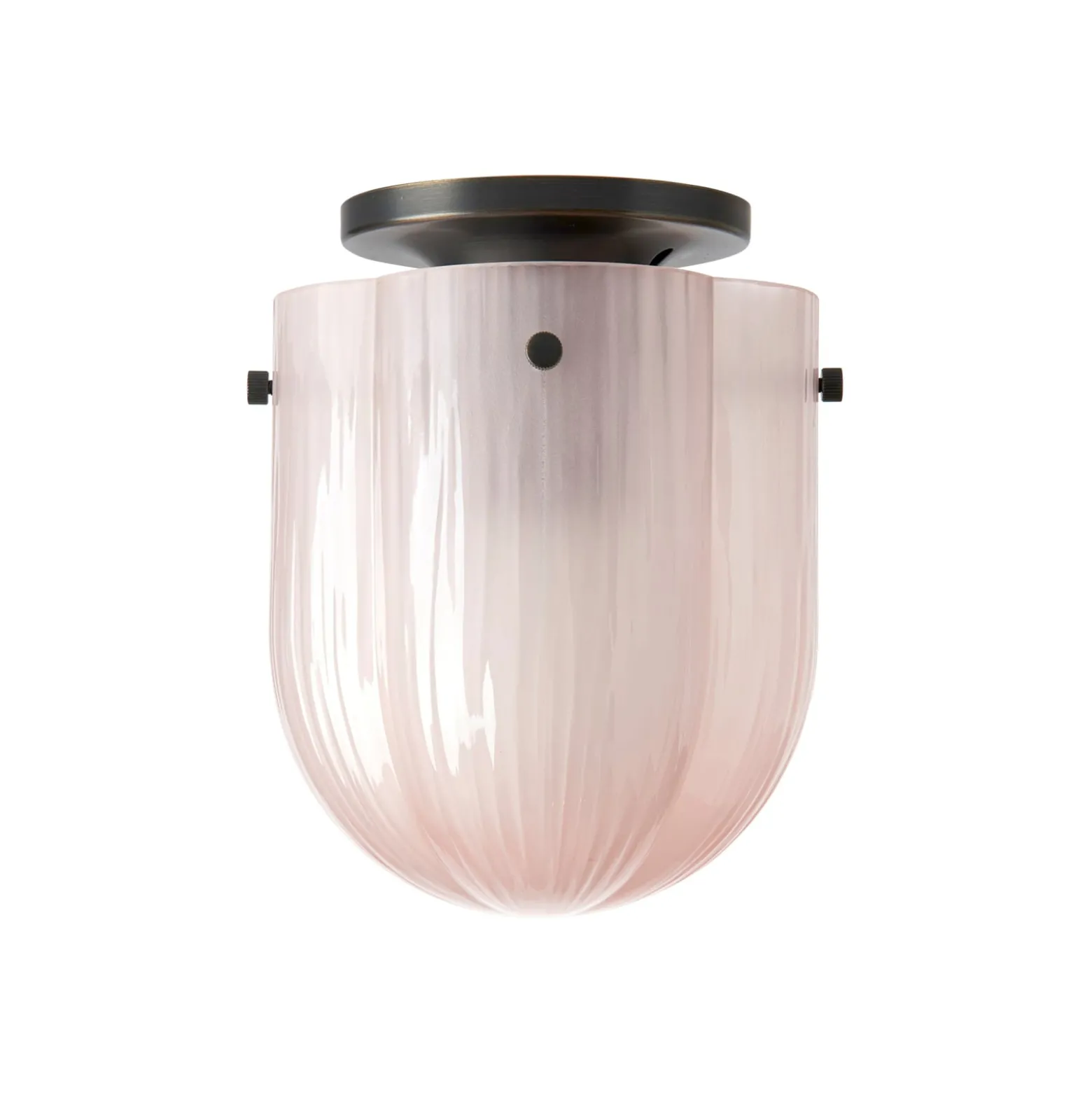 GUBI Deckenleuchte Seine, Messing antik, Glas korallenrosa