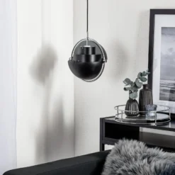 GUBI Hängeleuchte Multi-Lite, Ø 27 cm, chrom/schwarz