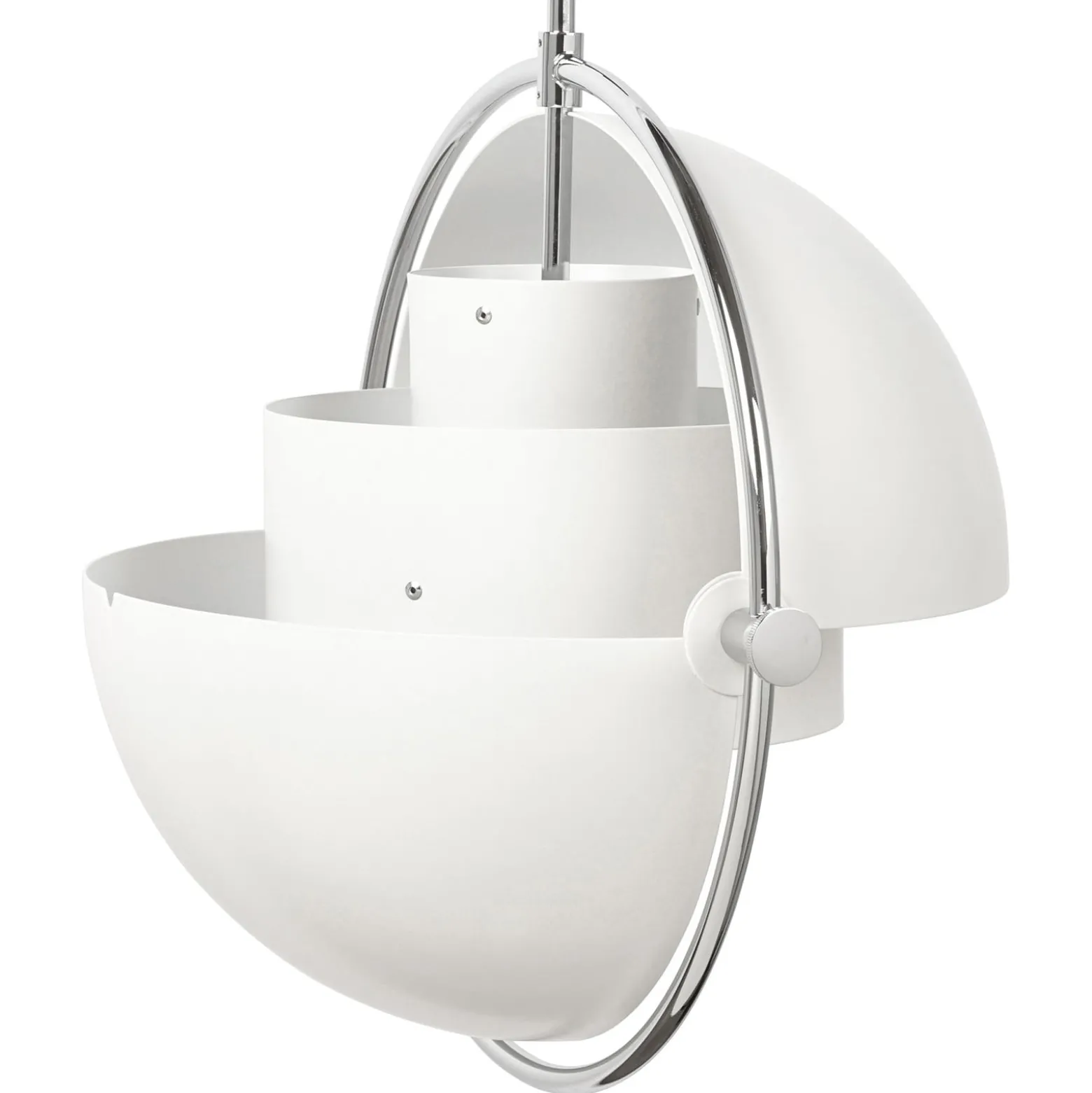 GUBI Hängeleuchte Multi-Lite, Ø 36 cm, chrom/weiß