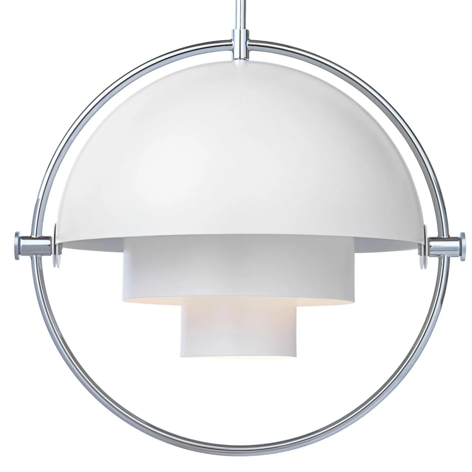 GUBI Hängeleuchte Multi-Lite, Ø 36 cm, chrom/weiß