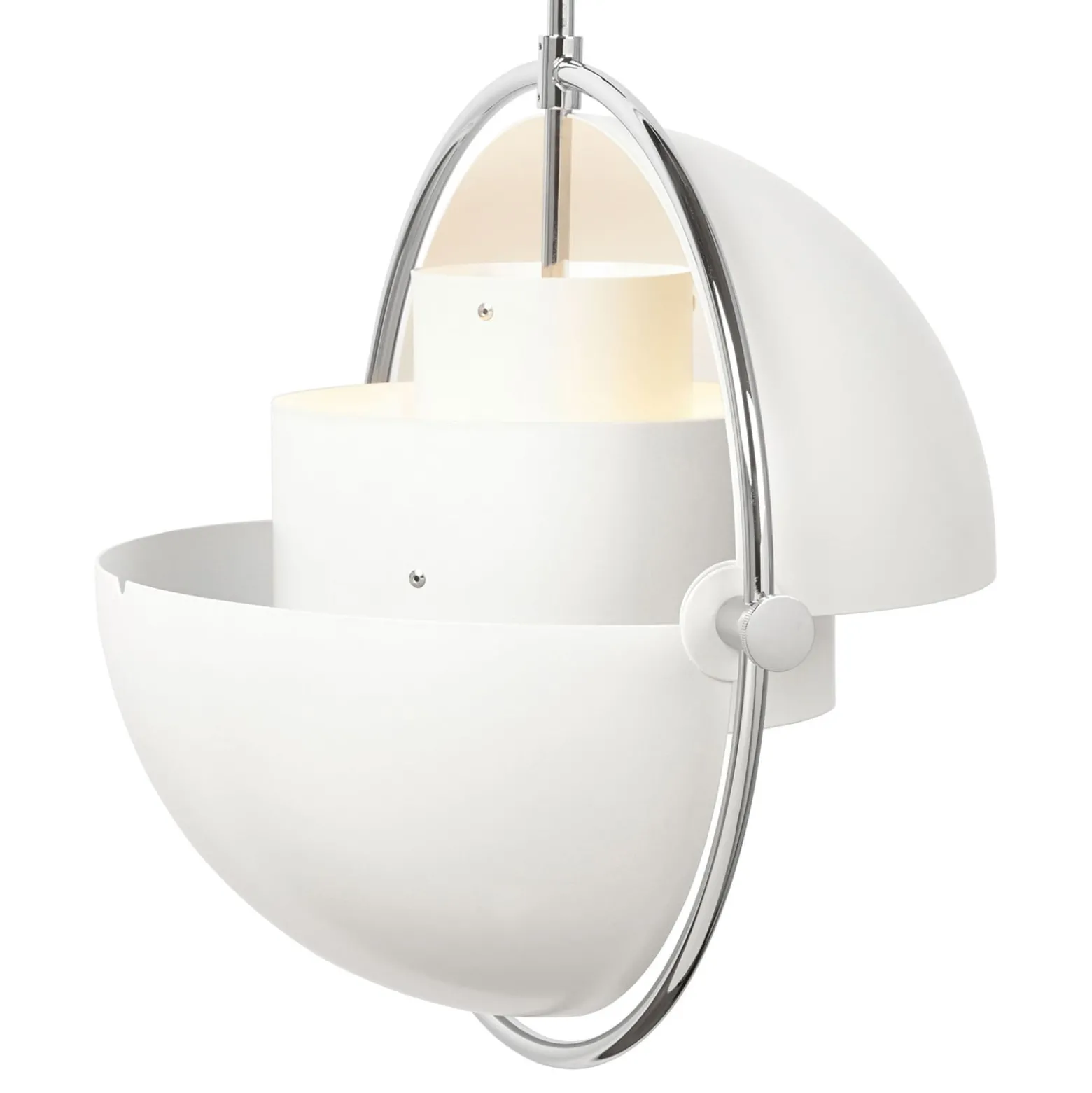 GUBI Hängeleuchte Multi-Lite, Ø 36 cm, chrom/weiß