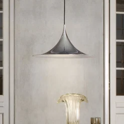 GUBI Hängeleuchte Semi, Ø 60 cm, chrom