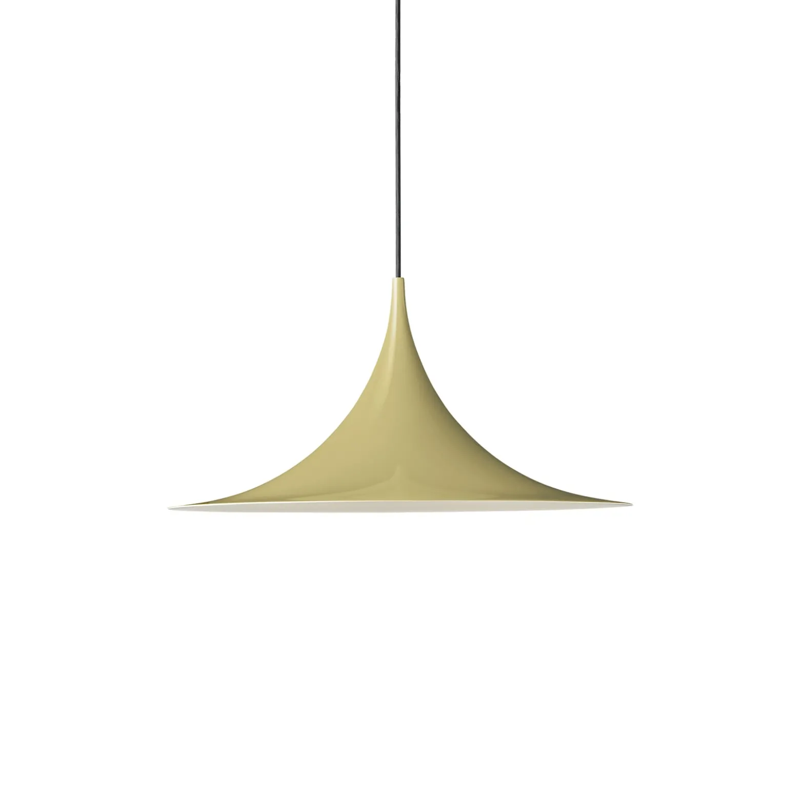 GUBI Hängeleuchte Semi, Ø 47 cm, fenchelsamen-creme glänzend