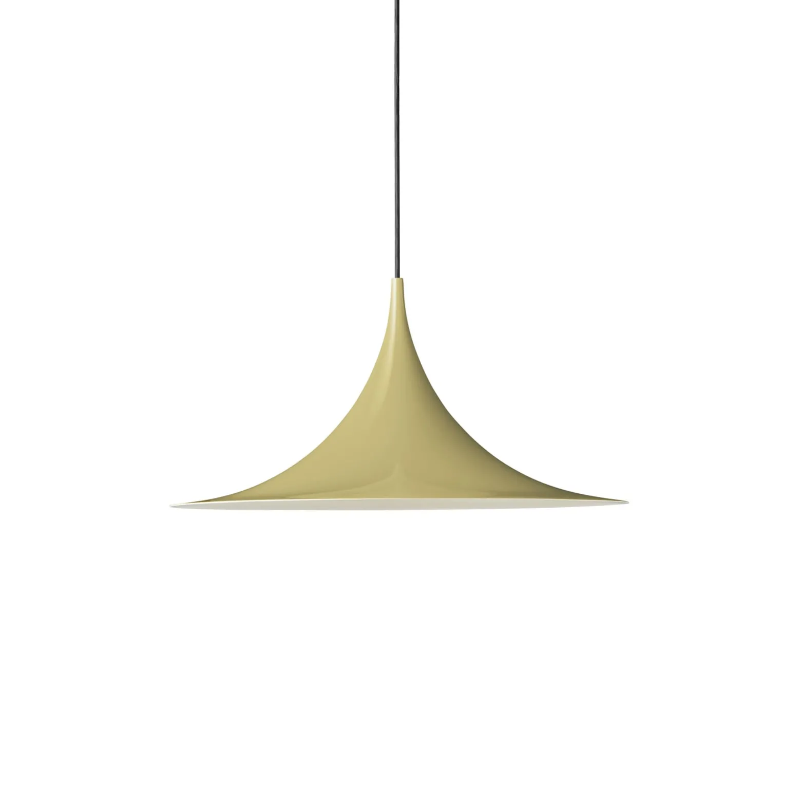 GUBI Hängeleuchte Semi, Ø 47 cm, fenchelsamen-creme glänzend