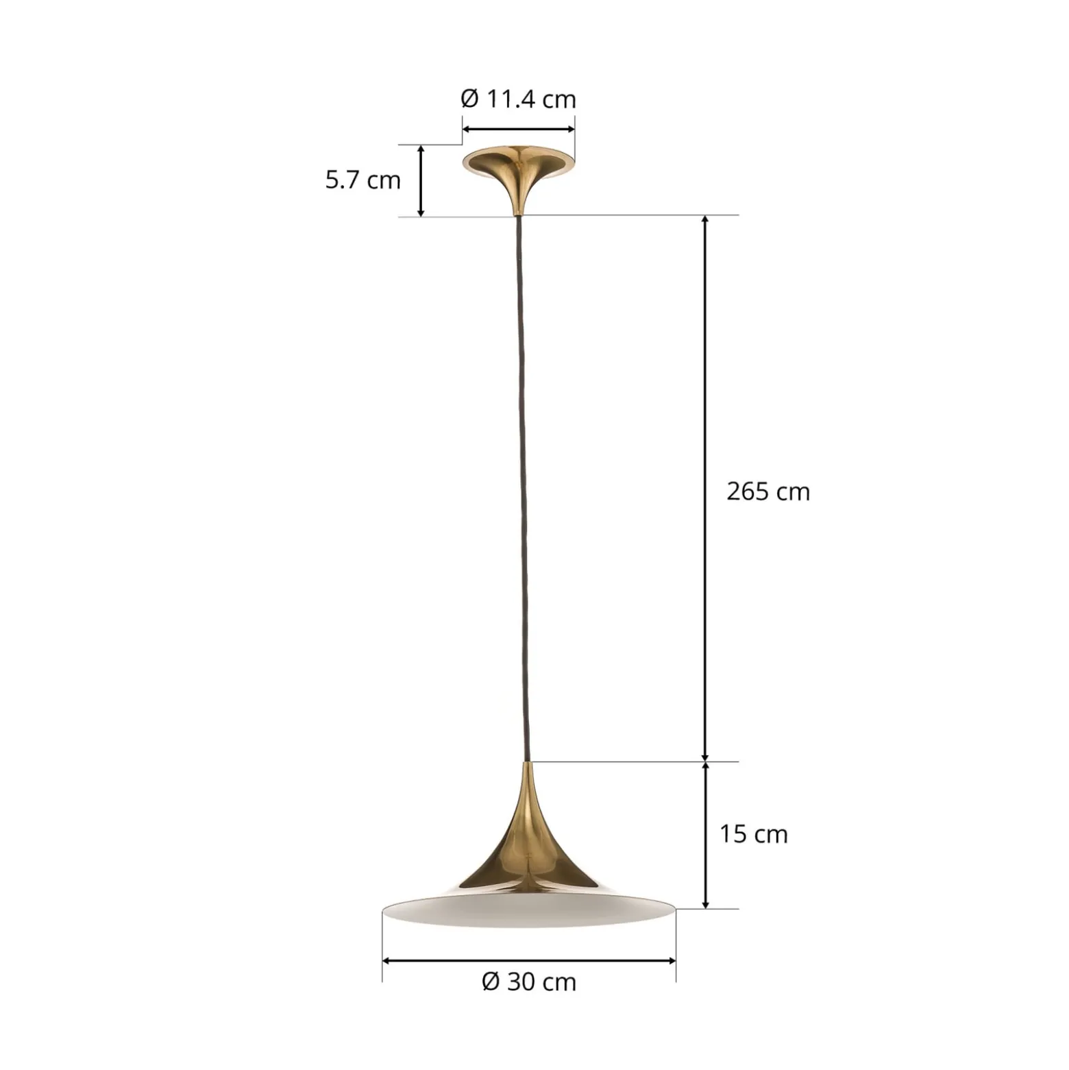 GUBI Hängeleuchte Semi, Ø 30 cm, messing glänzend
