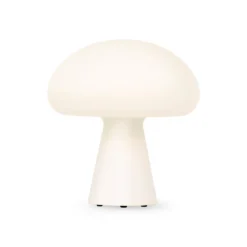 GUBI LED-Akku-Tischleuchte Obello, IP44, Glas gefrostet