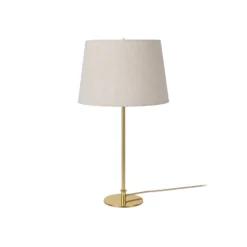 GUBI Tischleuchte 9205, messing, Canvas-Schirm, Höhe 58 cm