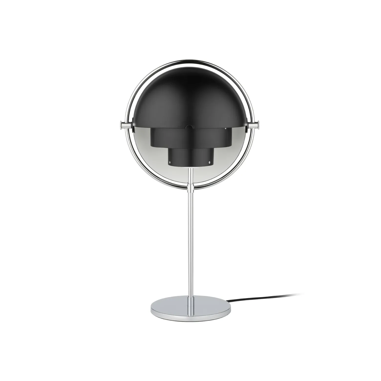 GUBI Tischleuchte Multi-Lite, Höhe 50 cm, chrom/schwarz
