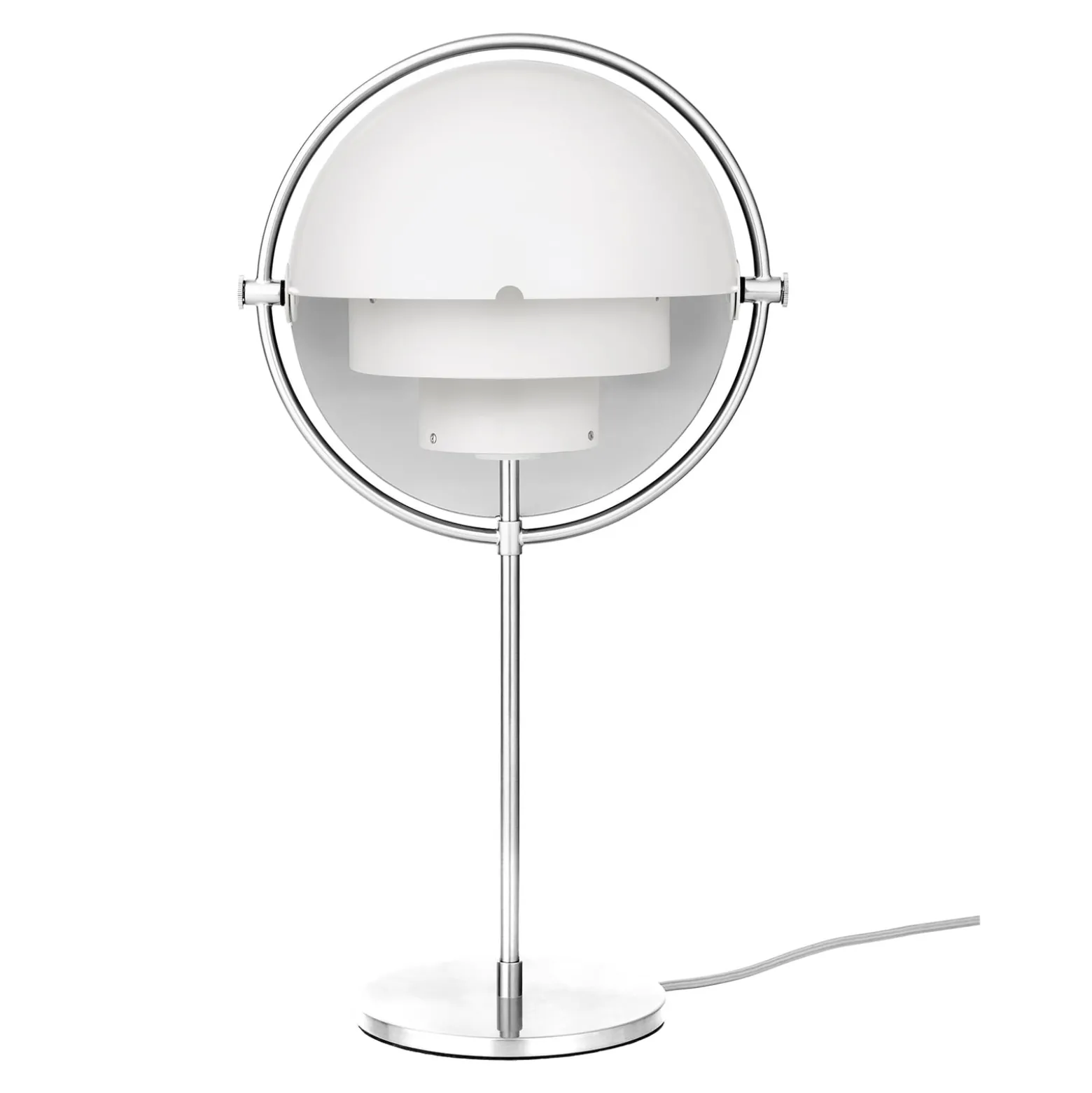 GUBI Tischleuchte Multi-Lite, Höhe 50 cm, chrom/weiß