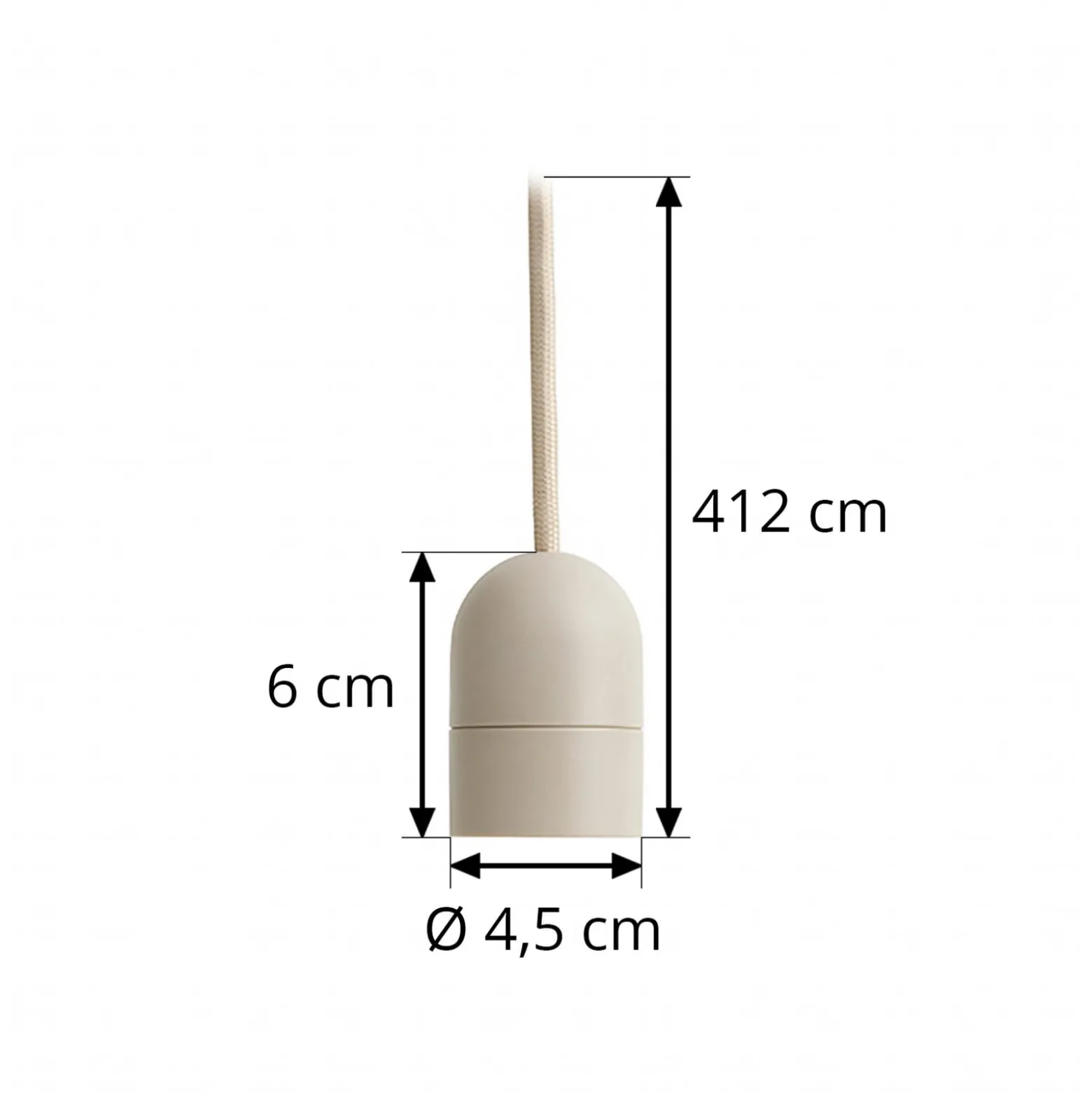 HAY E27-Pendelfassung COMMON, betongrau, Ø 4,5 cm