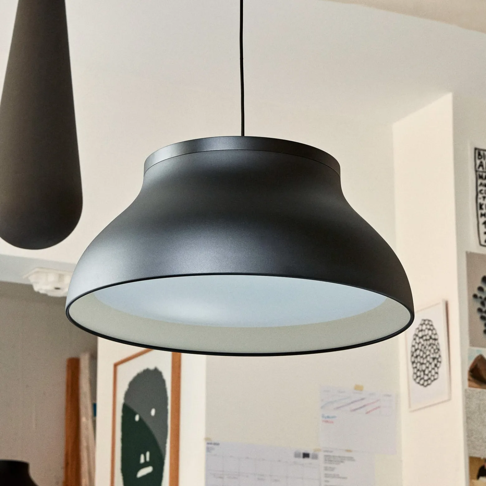 HAY PC L Hängeleuchte mit Diffusor, schwarz