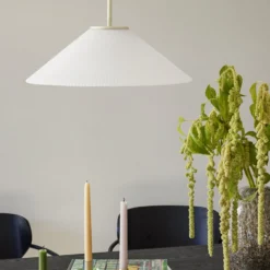 HÜBSCH Hängeleuchte Solid, weiß, sand, Glas, Eisen, E27