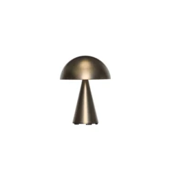 HÜBSCH LED-Akku-Tischlampe Mush, messing brüniert, Höhe 20cm