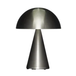 HÜBSCH LED-Akku-Tischleuchte Mush, nickel, IP44, dimmbar