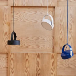HÜBSCH LED-Hängeleuchte Stage, blau, Eisen, 3.000 K
