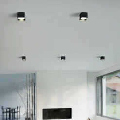 Helestra Dora LED-Deckenleuchte eckig schwarz matt