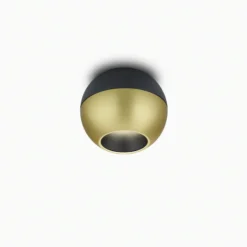 Helestra Eto LED-Deckenspot Ø10cm 927 gold-schwarz