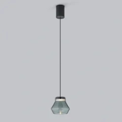 Helestra Fou LED-Hängeleuchte Rauchglas 11x9,5cm