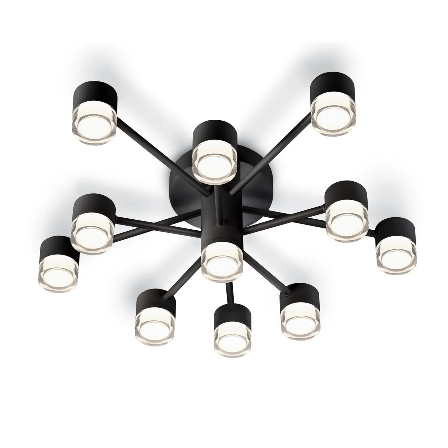Helestra Kala LED-Deckenleuchte, schwarz, 11-flg.