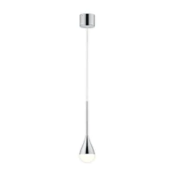 Helestra LED-Pendelleuchte DUC, chrom, IP44, Ø 7 cm