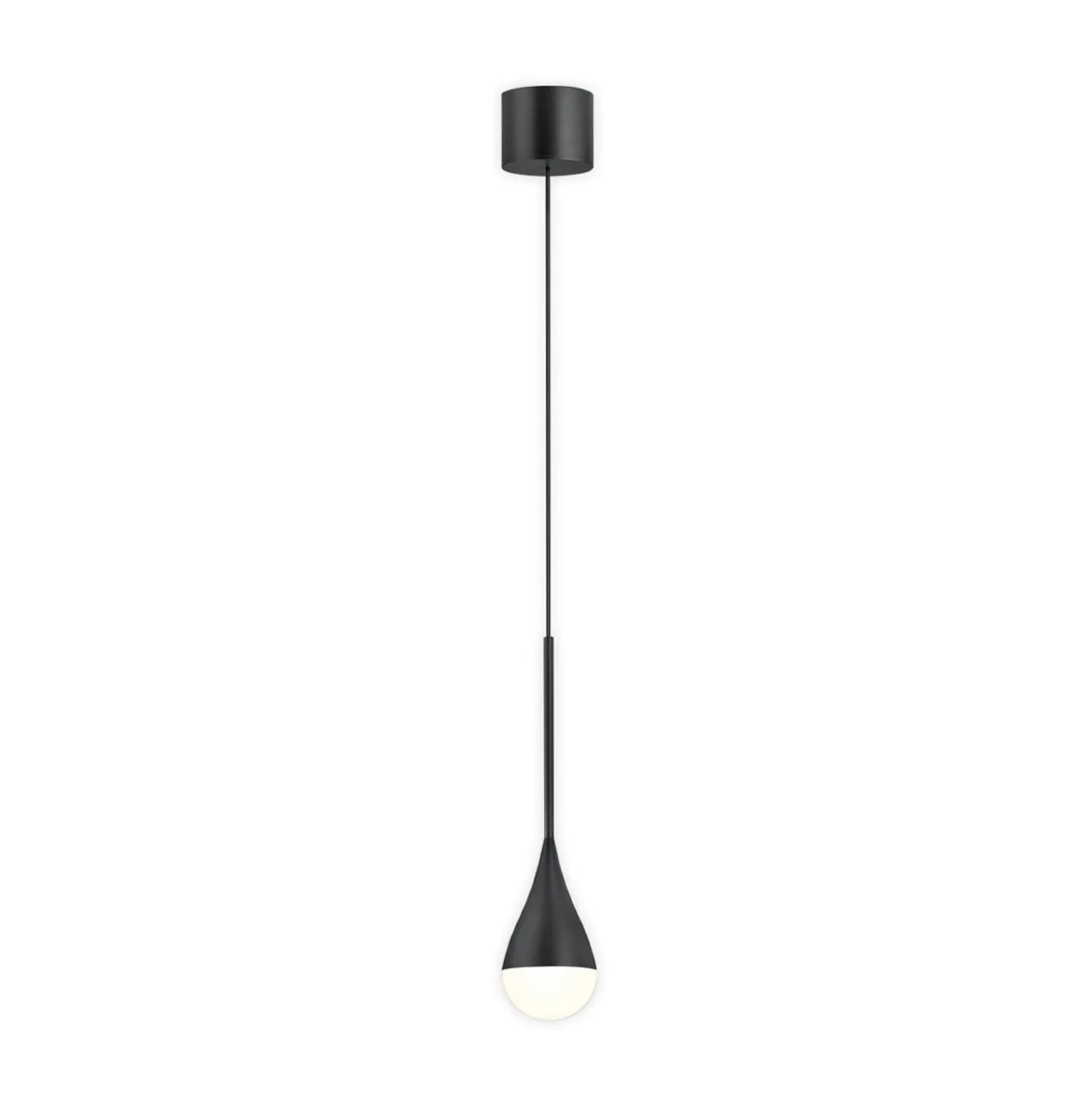 Helestra LED-Pendelleuchte DUC, schwarz, IP44, Ø 7 cm