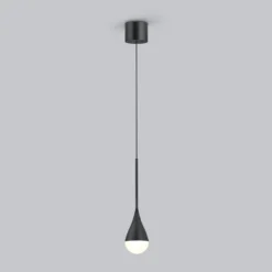 Helestra LED-Pendelleuchte DUC, schwarz, IP44, Ø 7 cm