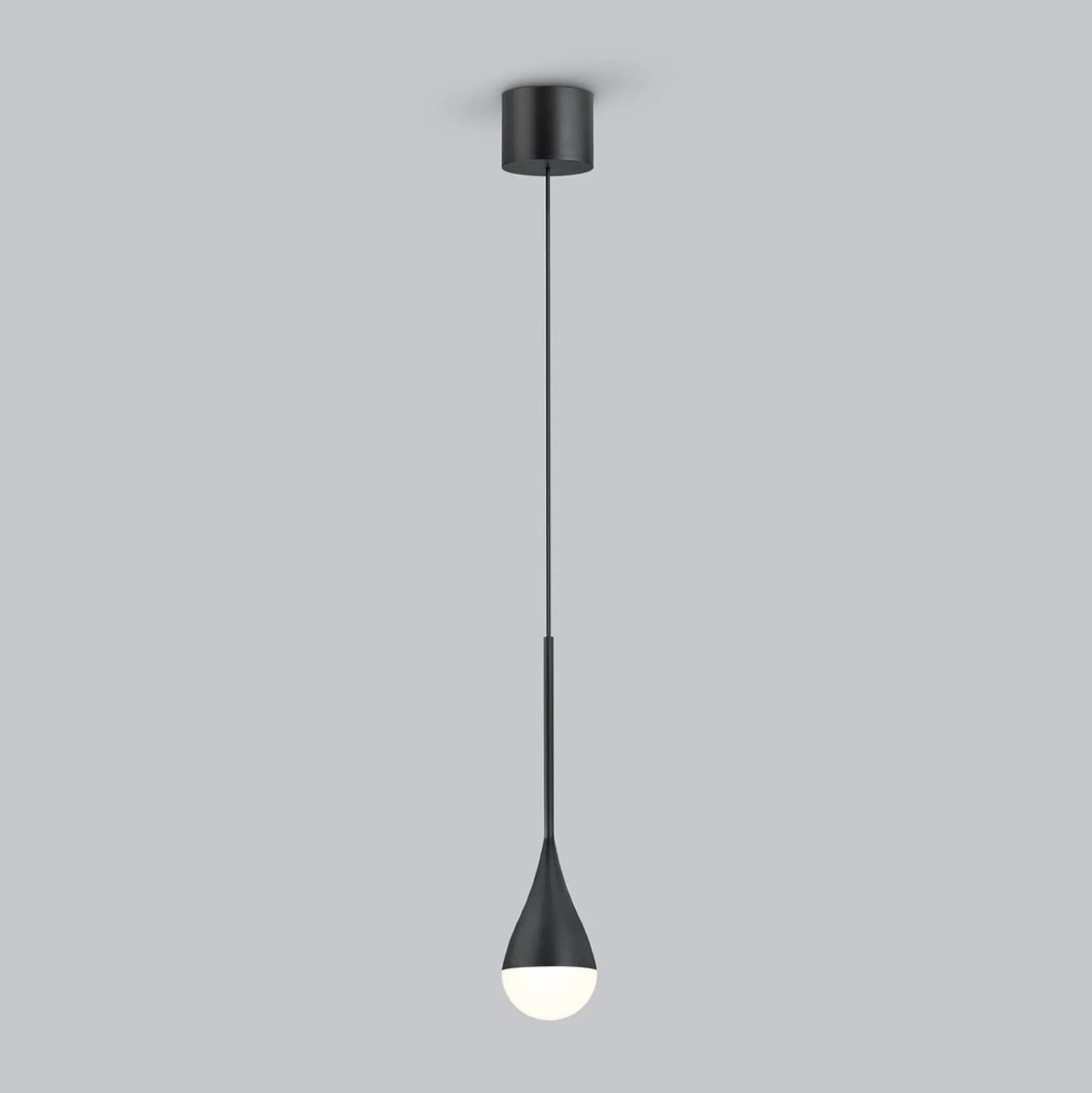 Helestra LED-Pendelleuchte DUC, schwarz, IP44, Ø 7 cm