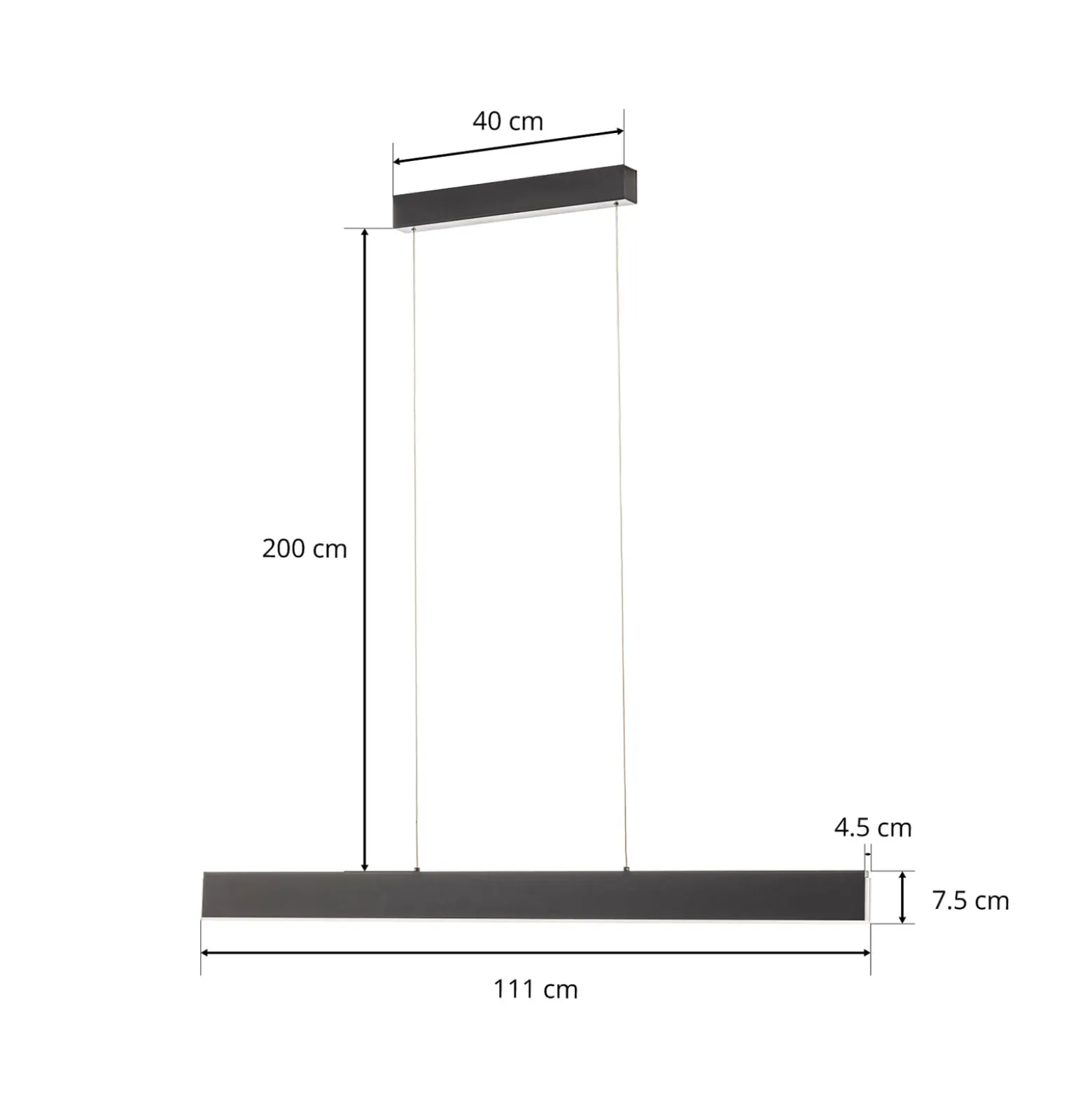 Helestra Nex LED-Pendelleuchte schwarz matt