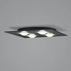 Helestra Nomi LED-Deckenlampe 38x38cm dim schwarz